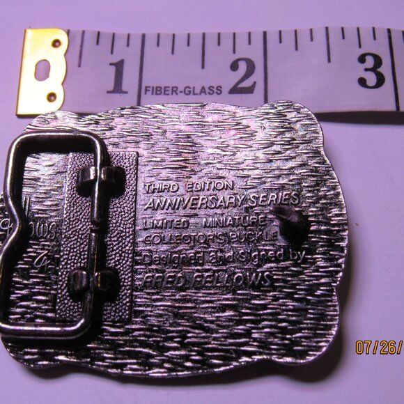 HESSTON BELT BUCKLE NFR ANNIVERSARY LIMITED MINIATURE FRED FELLOWS - Picture 3 of 6